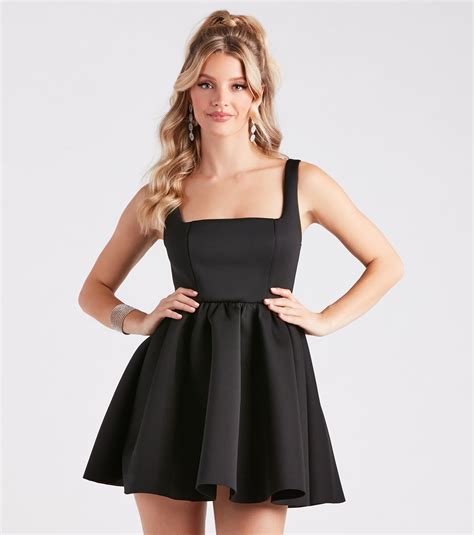 Arielle Formal Square Neck Skater Dress And Windsor