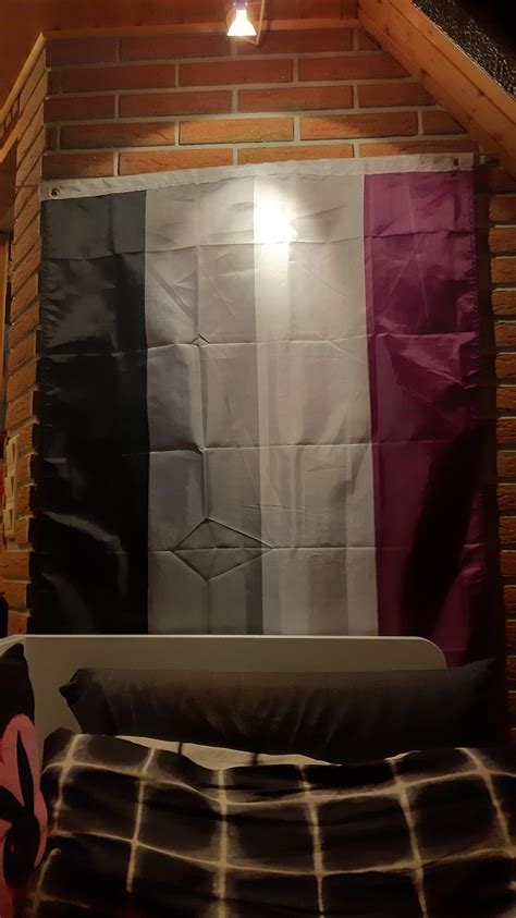 I Finally Got To Hang Up My Flag Above My Bed 🖤🤍💜 R Asexual