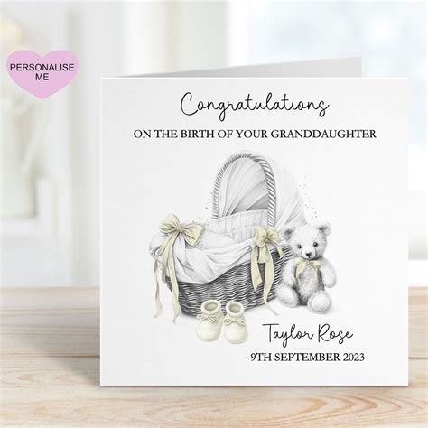 New Baby Granddaughter Card Welcome To The World Baby Girl Card