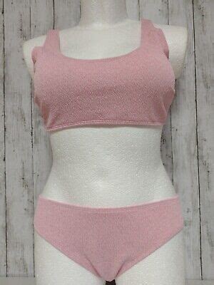 Damen Bikini Set Rosa Cupshe Strukturiert Gr E Xl Ebay