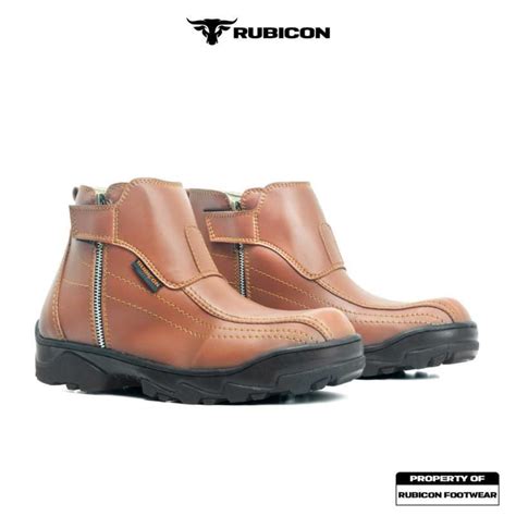 Jual Rubicon Cb Brown Sepatu Boots Pria Safety Ujung Besi Resleting