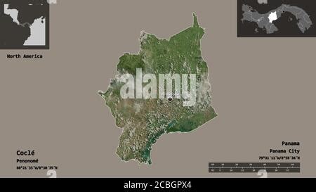 Shape of Coclé province of Panama and its capital Distance scale