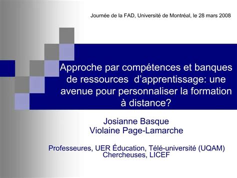 PPT Approche Par Comp Tences Et Banques De Ressources D Apprentissage