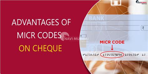 Advantages Of Micr Codes On Cheque