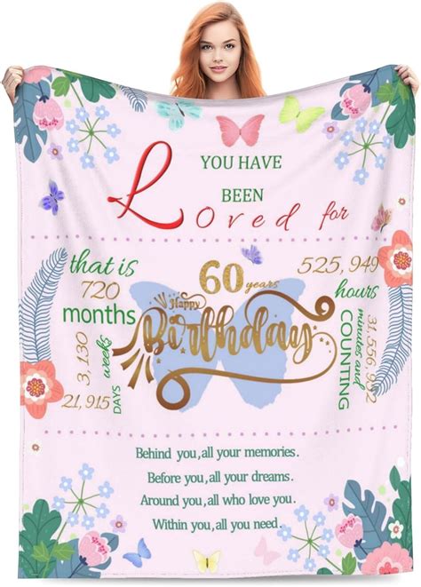 Phonily Happy Birthday Ts For Women Throw Blanket 60th Birthday Ts Blanket