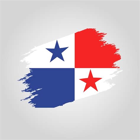 Trazo de pincel de bandera de panamá vectorial con plantilla de fondo