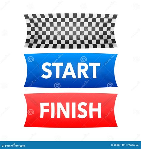 Start Finish Flag And Banner For Concept Design Illustration Concept