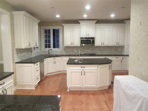 Glazed Dove White With Tile Backsplash Traditional Kitchen Other