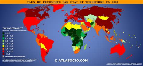 Carte Du Monde Indice De Fécondité Taux De Fécondité