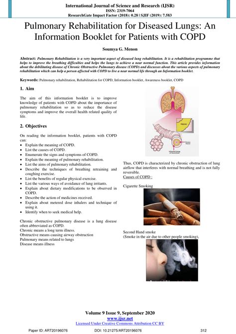 PDF Pulmonary Rehabilitation For Diseased Lungs An Information