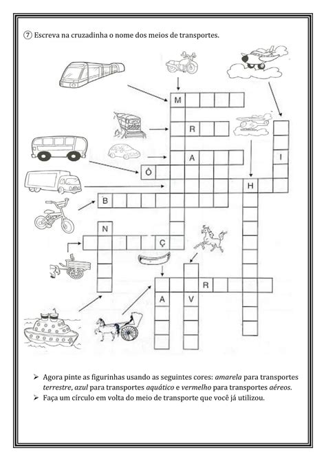 Atividade Geografia Meios de transporte 2º ano Ensino Fundamental