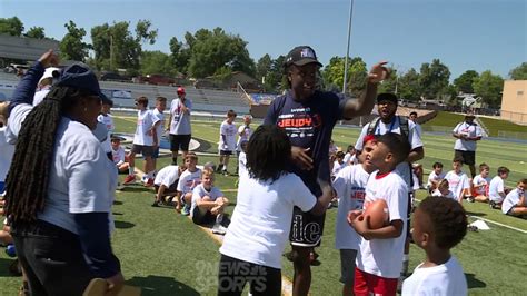 Broncos wide receiver Jerry Jeudy leads football camp for kids | 9news.com