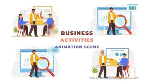 Business Meeting Activities Animation Scene, After Effects Project Files