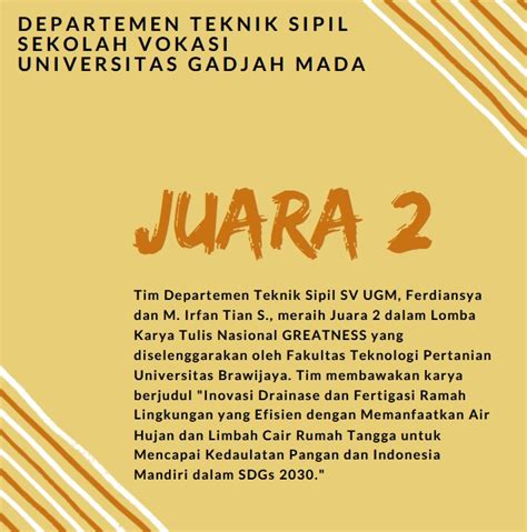 Inovasi Drainase Ramah Lingkungan Mahasiswa DTS Juara 2 Nasional