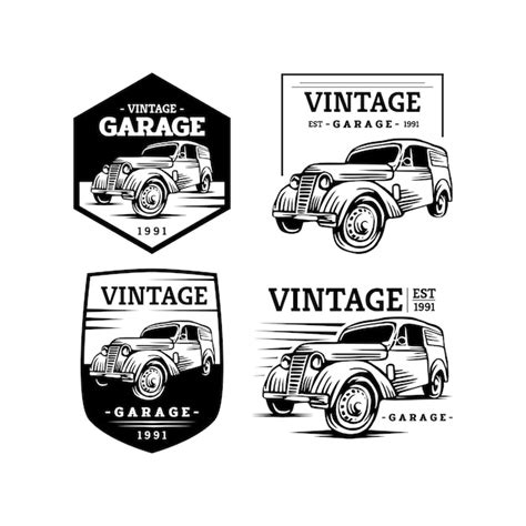 Logotipo Da Garagem De Carros Antigos Vetor Premium