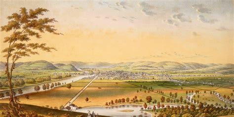 Beautiful hand colored view of Elmira, New York from 1840 - KNOWOL