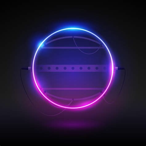 Premium Vector Glowing Neon Round Frame