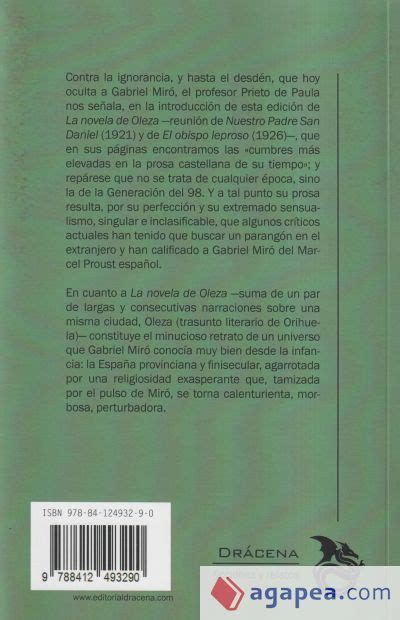 La Novela De Oleza Nuestro Padre San Daniel Y El Obispo Leproso Gabriel Miro 9788412493290