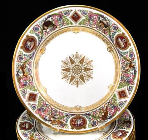 Lot 19th C Louis Philippe Sevres Chateau De Fontainebleau Pattern