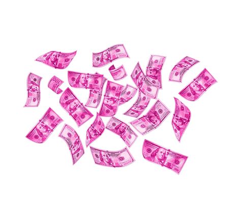 Falling Pink Money Png Overlay Raining Pink 100 Dollar Bills Etsy