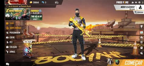 Imperador Dourado Combinação de Roupas e Skins Free Fire Mania