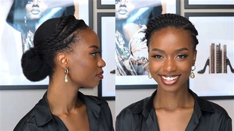 Simple Flat Twist Low Bun Hairstyle For B C Natural Hair Youtube