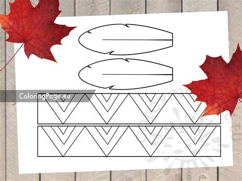 Indian headband craft template | Coloring Page