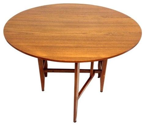 Mid Century Round Drop Leaf Table Modern Dining Tables By Chairish