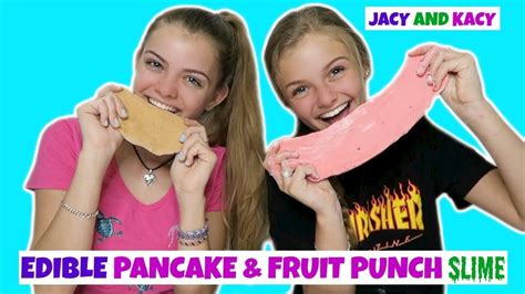 Making Edible Pancake And Fruit Punch Slime Fun Diy Jacy And Kacy