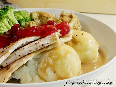 Jennys Cookbook Turkey Dinner Turkey Stuffing Mashed Potatoes And