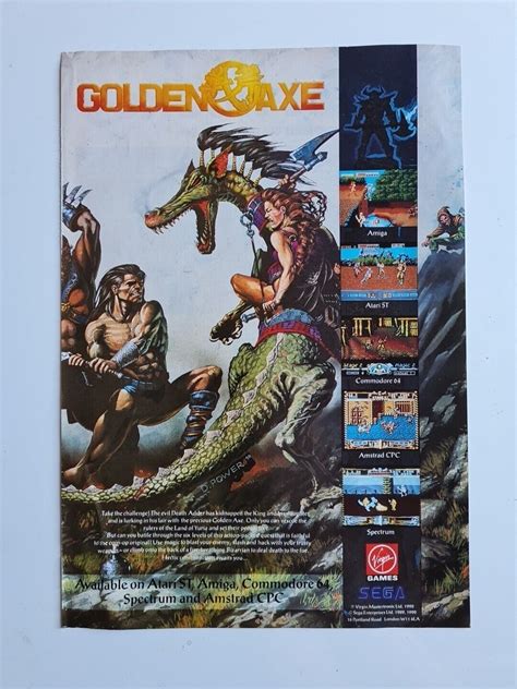 Golden Axe Spectrum C64 Amiga Atari St Game Advert Game Poster Art 8