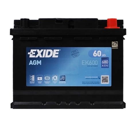 Автомобільний акумулятор Exide 60Ah 680A Start Stop AGM EK600 купити