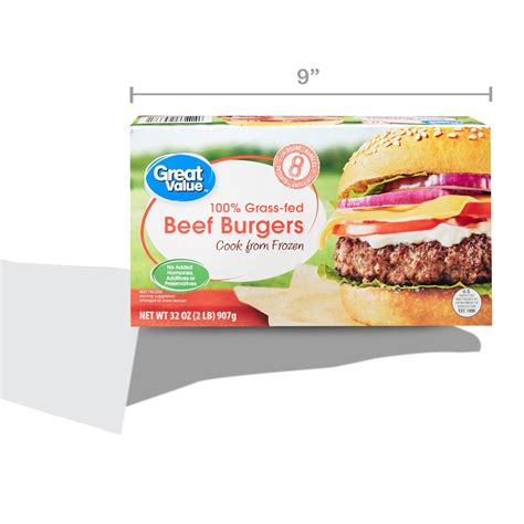 Great Value 100 Pure Beef Patties 8 Lb 32 Count Beef Poster