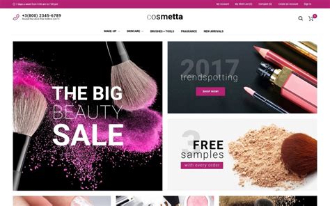 Thème réactif de magasin de beauté cosmétique pour Magento 2