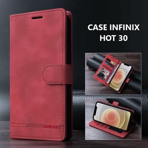 Jual INFINIX HOT 30 CASE KULIT MODEL FLIP BUKA TUTUP ADA TEMPAT FOTO