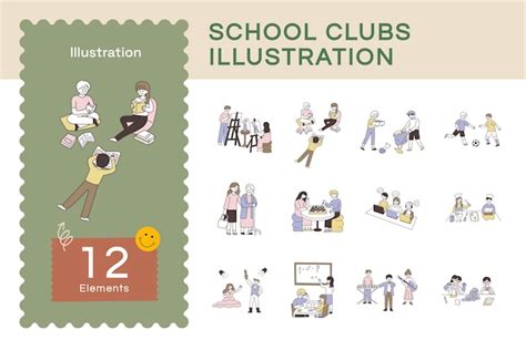 Premium Vector Vector Flat School Clubs Illustration