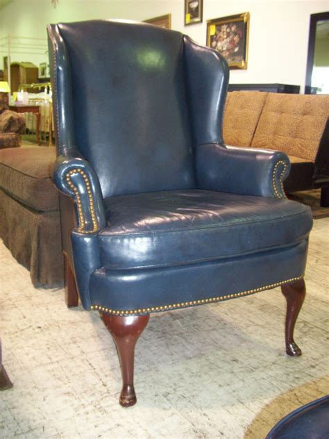 Navy Blue Leather Wing Chair Chair Design