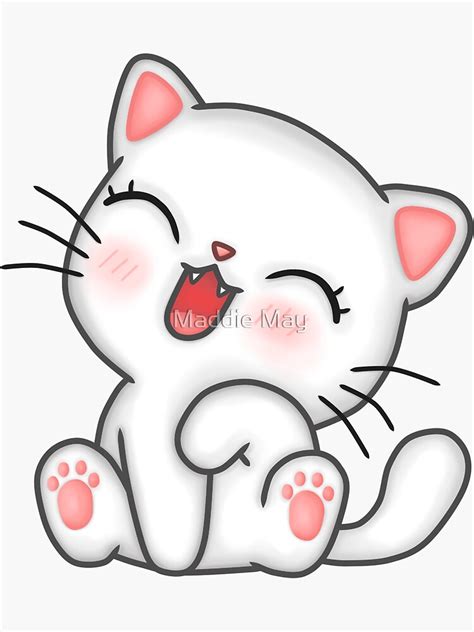 The Cutest Kitten Cat Ever Sticker By Martjfaulkner Desenhos De