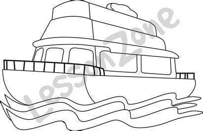 Ferry Boat Black And White Clipart