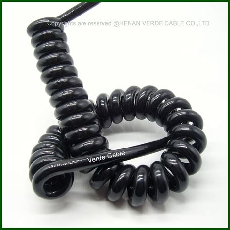factory customized flexible coil cables pvc spiral cable coiled cable
