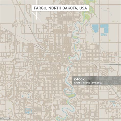 Fargo North Dakota Us City Street Map Stock Illustration - Download ...