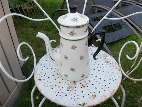 Cafetiere Ancienne Emaillee D Cor Fleuri D Co Vintage Eur