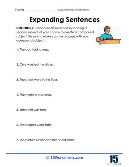 Expanding Sentences Worksheets Worksheets