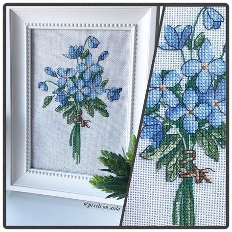 Blomst Broderi Korssting Cross Stitch Cross Stitch Stitch