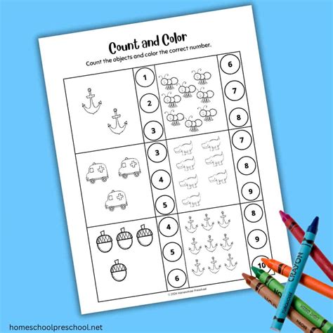 Letter A Counting Worksheets - Homeschool Preschool