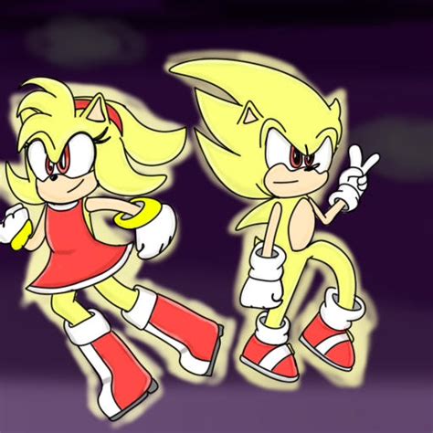 Super Sonic and Super Amy by JamesSonicGO on DeviantArt