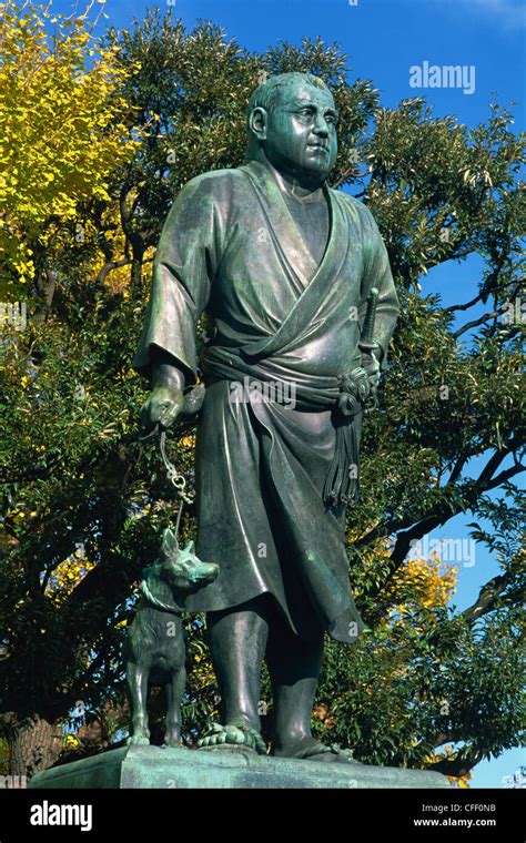 Japan Honshu Tokyo Ueno Ueno Park Statue Of Saigo Takamori Stock