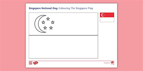 Singapore National Day Colouring Singapore Flag - Twinkl