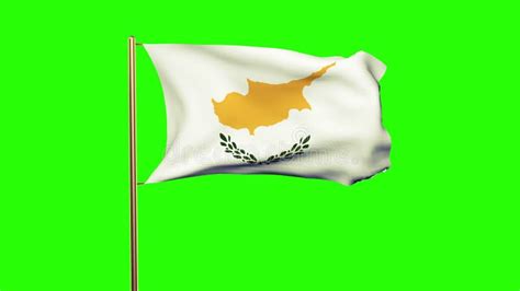 Cyprus Flag Waving Animation Full Screen Symbol Of The Country Stock