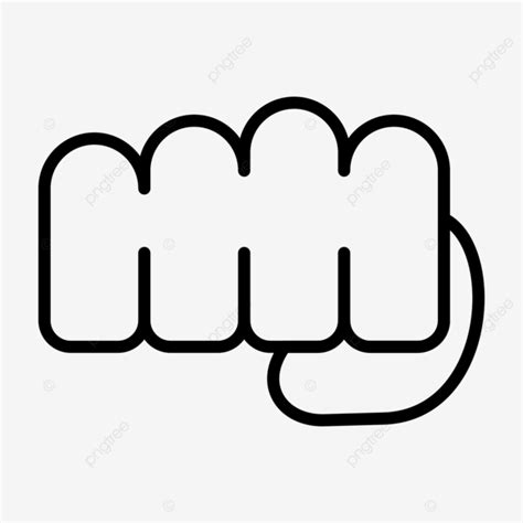 Fist Line Icon Vector Fist Icon Fist Hero Png And Vector With